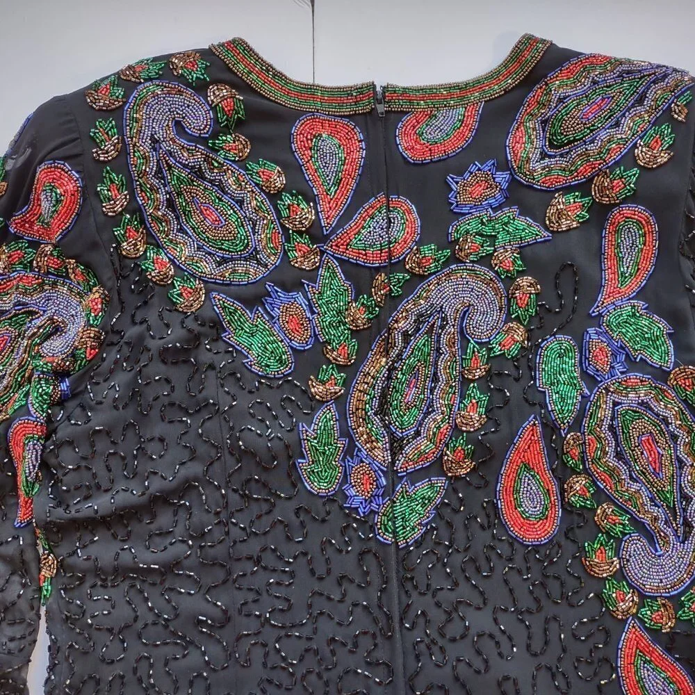 Vintage Jack Bryan Beaded Top Elegant Quiet Luxury Special Occasion  Size 6 - Picture 8 of 12